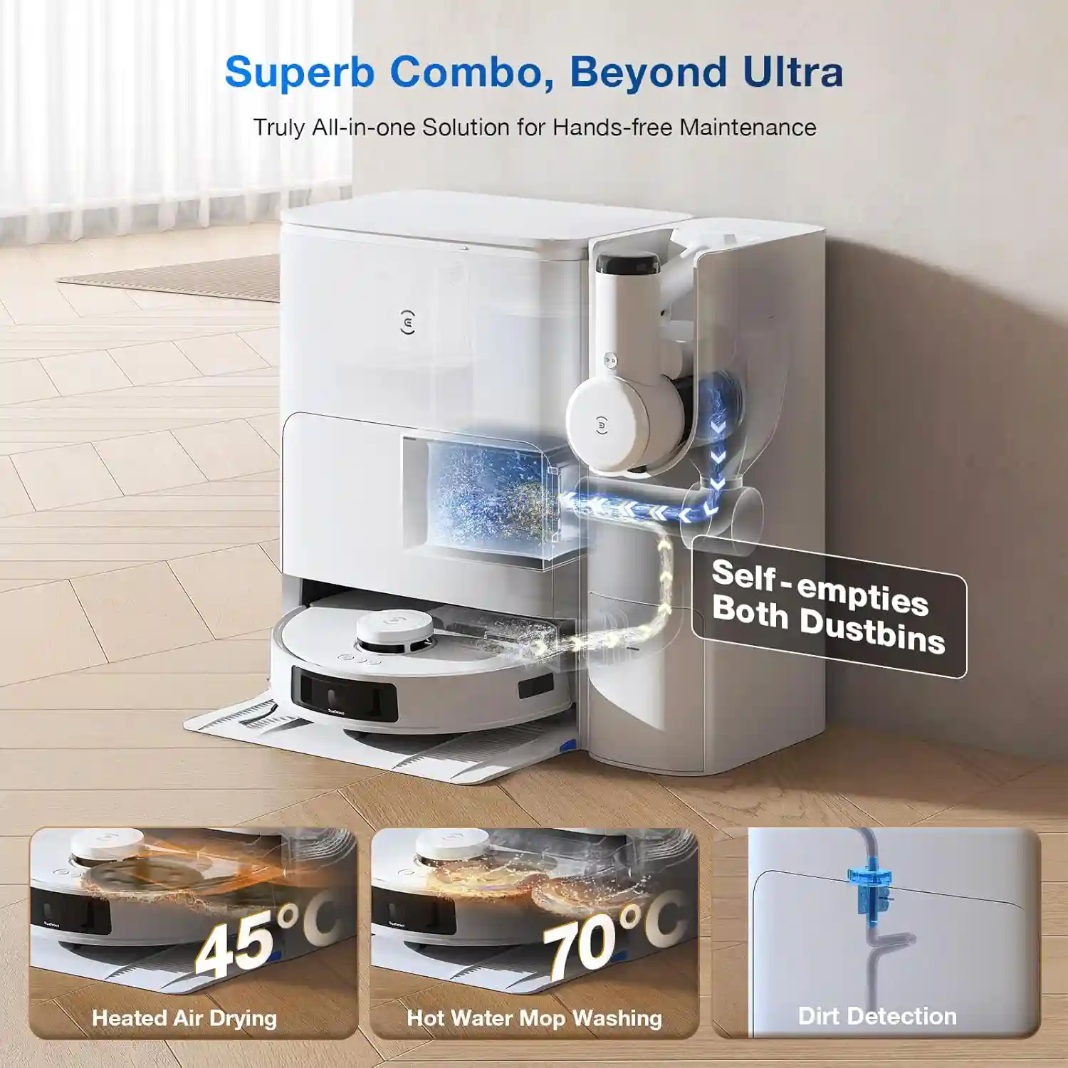 جارو رباتیک اکووکس مدل DEEBOT T30S COMBO